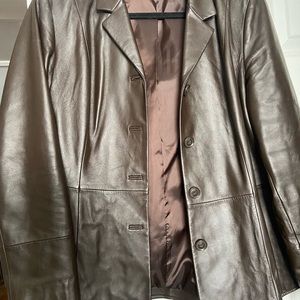 Liz Claiborne extra large leather brown jacket